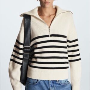 COS Wool And Cotton Half-Zip Sweater